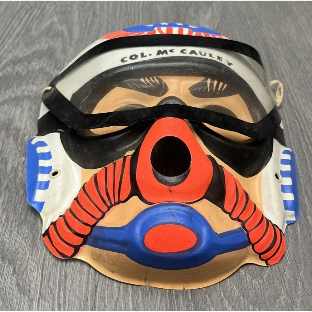 Vintage Ben Cooper TV Star COL. Mc CAULEY Mask Original Box 1960s - MASK ONLY